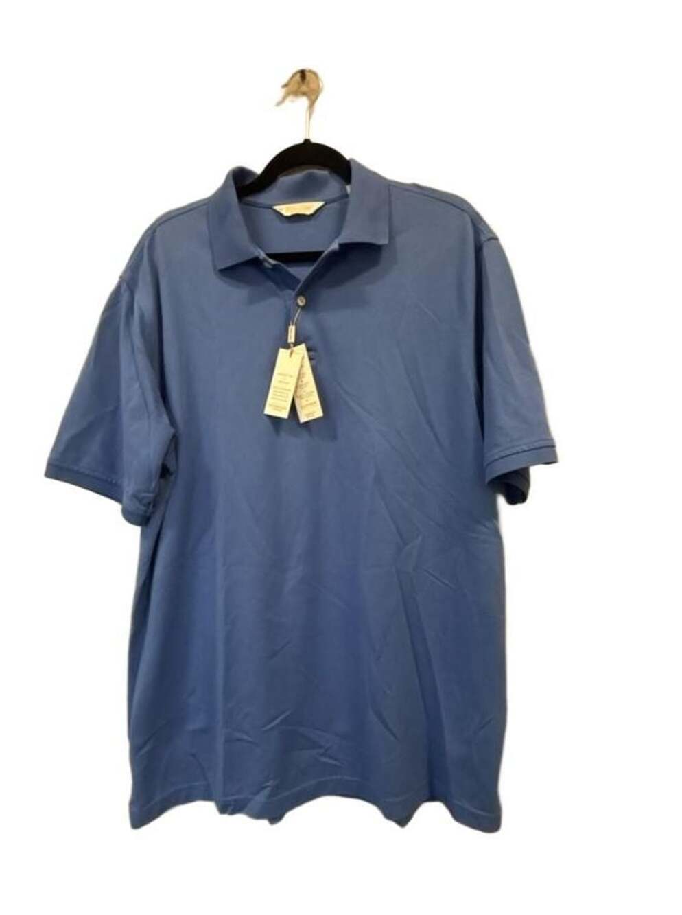 Roundtree & Yorke Gold Label Supima Cotton Blue Short Sleeve Polo Shirt